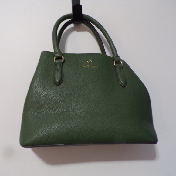 nanette lepore Avacado Green & Gold Trim Handbag w/Shoulder Strap & Zippers New - Picture 1 of 9